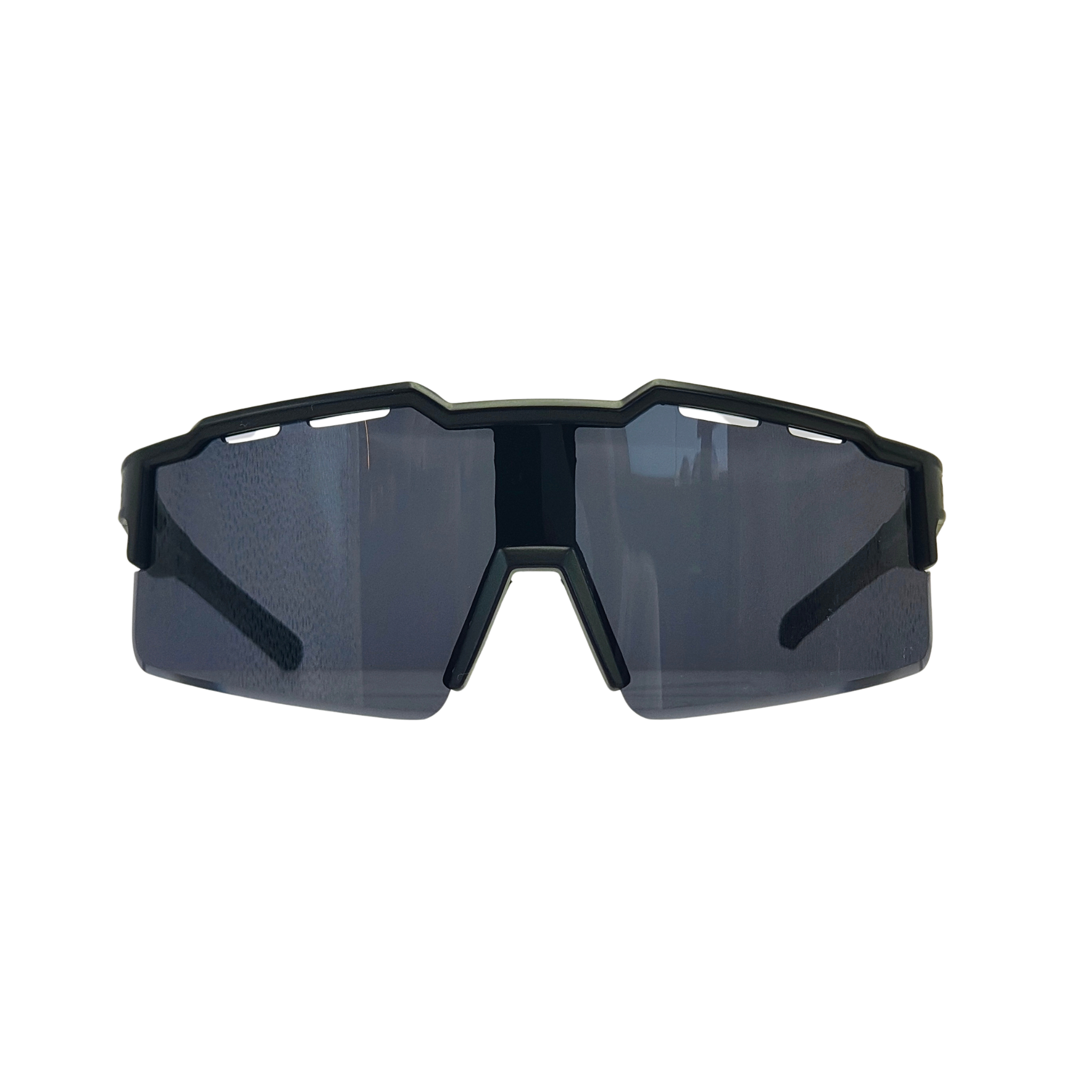 Óculos de sol esportivo Olimpo preto com lente fumê visto de frente